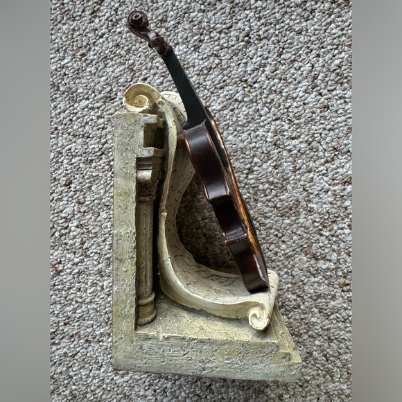 Vintage 3D Book End - Chello String Instrument w/ Music Sheet & Classic Columns - Picture 5 of 5